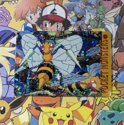 Pokemon Vintage Pocket Monsters Vending HOLO Prism Sticker 1999 Bandai Nintendo - Image 1