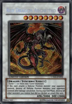 Red Dragon Archfiend Ltd Ed Secret Rare CT05-EN002 Yu-Gi-Oh! - Image 1