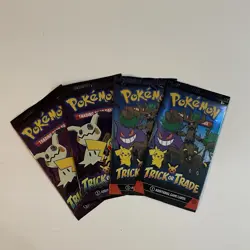 4 Packs of Pokemon SEALED "Trick or Trade" TCG Booster-3 Cards Per Pack2023/2024 - Image 1