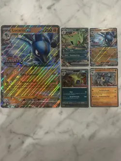 Prismatic Evolutions Stamped Collection Lucario & Tyranitar Promos + Jumbo Card - Image 1