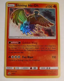 "Shining Ho-Oh" Pokemon PTG Card SM70/Sun & Moon Promo Shining Legends - Image 4