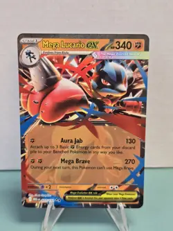 Pokemon TCG Mega Lucario ex 077/132 Mega Evolution Double Rare Holo NM - Image 1