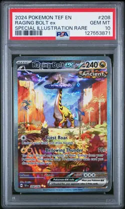 POKEMON PSA 10 2024 SV Temporal Forces Raging Bolt ex 208/162 SIR *3871 - Image 1