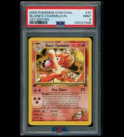 PSA 9 - 1st Edition- Blaine's Charmeleon 2000 Pokemon Gym Challenge #31/132 Mint - Image 1