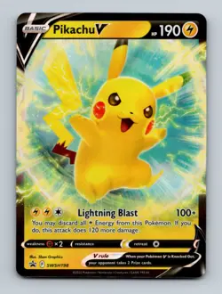 Pokemon Pikachu V Ultra Rare Black Star Promo SWSH198 NM English - Image 1