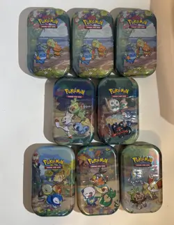 Pokemon TCG: Celebrations Mini Tins (Set of 8 - Region Varies) - New & Sealed - Image 1