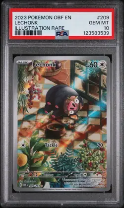 Pokemon Lechonk Obsidian Flames Illustration Rare #209 PSA 10 Gem Mint - Image 1