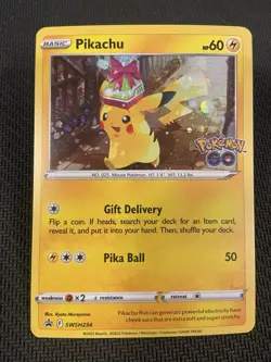Gift Pikachu Pokemon Go Holo Black Star Promo SWSH234 - Image 1