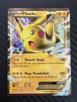 Pokemon TCG Pikachu EX XY174 Black Star Promo DMG - Image 1