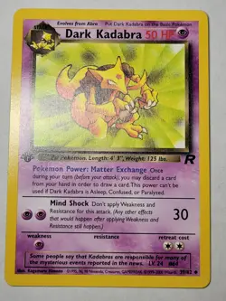 Dark Kadabra Pokemon Team Rocket 1st Edition Regular Uncommon PKMN NM/M - Image 1