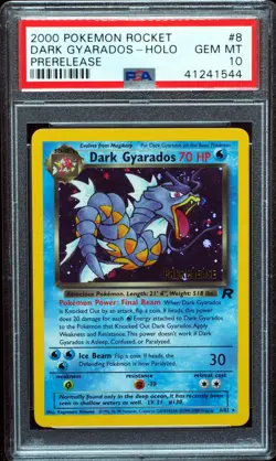 Dark Gyarados 8 Prerelease PSA 10 Gem Mint Pokemon Card - Image 1