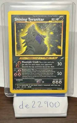 Pokemon TCG Shining Tyranitar Neo Destiny Holo Card 113/105 - Image 1