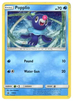 2017 Sun & Moon Promos Popplio SM24 Cosmos Holo Pokemon Card - Image 1