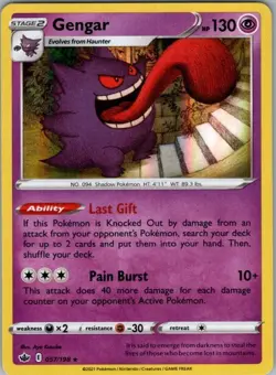 Pokemon Card Gengar 057/198 Holo Rare Chilling Reign - Near Mint - Image 1