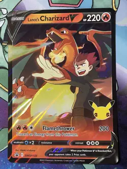 x1 Lance's Charizard V SWSH133 Jumbo Pokemon Pokemon TCG Celebrations Promo BIG - Image 2