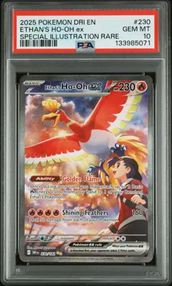 2025 POKEMON DRI EN-DESTINED RIVALS #230 ETHAN'S HO-OH EX PSA 10 - Image 1