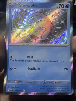 Pokemon TCG Slowpoke 116/091 Scarlet & Violet Paldean Fates Holo Shiny Rare NM - Image 1