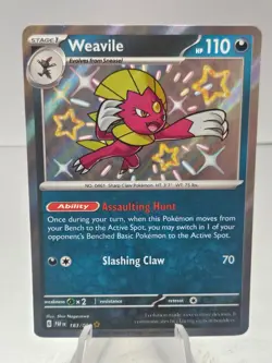 Pokemon TCG Weavile Scarlet & Violet Paldean Fates 183/091 Shiny Holo Rare - #4 - Image 1