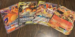 Pokemon JUMBO Oversized Charizard Tag Team GX Reshiram Braixen and more Lot of 4 - Image 1
