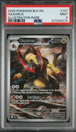 2025 POKEMON BLK EN-BLACK BOLT 147 HAXORUS ILLUSTRATION RARE PSA 9 - Image 1