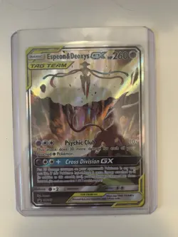 Pokemon TCG Espeon & Deoxys GX SM240 Black Star Promo Full Art Holo MINT - Image 1