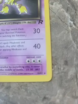 Dark Alakazam 1st Edition No. 18 Non Holo Pokemon Team Rocket NM - Image 4