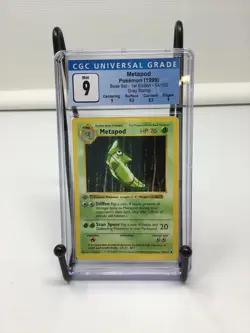 Metapod 54/102 Pokemon 1999 Base 1st Edition Shadowless Gray Stamp CGC 9 - Image 1
