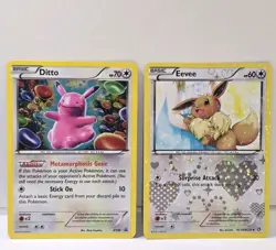 Xy Ditto Pokemon Card Promo XY40 Holo Rare& Eevee LTR Reverse holo RC14/RC25 Lp - Image 1