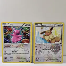 Xy Ditto Pokemon Card Promo XY40 Holo Rare& Eevee LTR Reverse holo RC14/RC25 Lp - Image 5