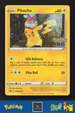2022 Pokemon SWSH Pokemon GO SWSH234 Pikachu Cosmos Holo Promo - Image 1