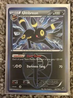 Pokemon Umbreon TCG Team Plasma Freeze Card 64/116 Regular Exclusive - Image 1