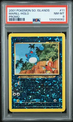 2001 POKEMON SOUTHERN ISLANDS PROMO #11 MARILL-HOLO PSA 8 - Image 1