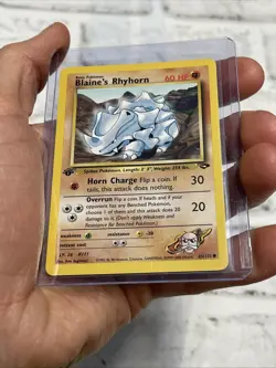 Pokemon 1st Edition Blaine’s Rhyhorn 65/132 Gym Challenge Near Mint NM Vintage - Image 2