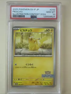 Pikachu 2025 Pokemon Scarlet Violet PROMO illustration Contest 2024 PSA 10 - Image 1