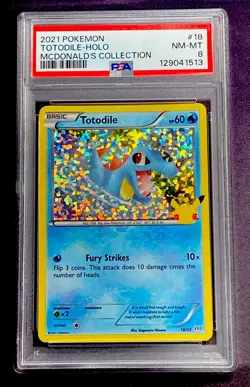 2021 Pokemon McDonald's Collection #18 TOTODILE HOLO PSA 8 NM-MT - Image 1