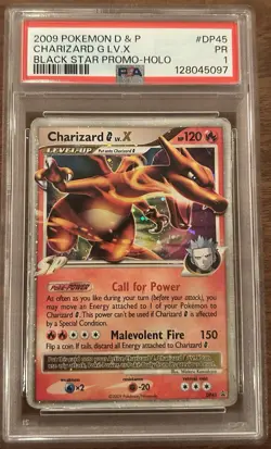 2009 Pokemon Diamond And Pearl Charizard G Lv. X Black Star Promo Holo PSA 1! - Image 1