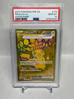 Pokemon TCG Pikachu ex 179/131 Prismatic Evolutions Hyper Rare PSA 10 GEM MINT - Image 1