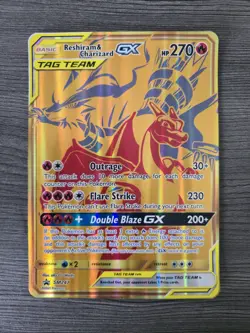 Pokemon TCG - Oversized Jumbo - Reshiram & Charizard GX Tag Team SM247 Promo - Image 1