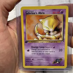 Sabrina's Abra 91/132 1st Edition Common Gym Heroes Pokemon Card 2000 WOTC NM/MT - Image 1