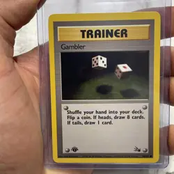 Pokemon Card: Gambler 60/62 1st Edition Fossil Set Common Nintendo NM Vintage - Image 1