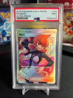 Mars FA #154 Pokemon Sun & Moon 2018 Ultra Prism PSA 9 Mint - Image 1