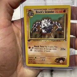 Pokemon Card - Brock's Graveler 1st Edition Gym Heroes 40/132 Uncommon NM WOTC - Image 1