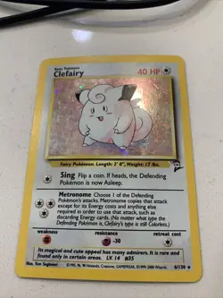 Clefairy 6/130 Holo Rare Base Set 2 Vintage WOTC Pokemon Card NEAR MINT - Image 1