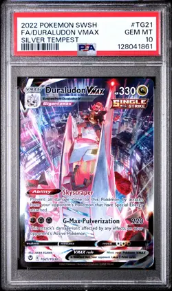2022 POKEMON SWORD & SHIELD SILVER TEMPEST #TG21 FULL ART/DURALUDON VMAX PSA 10 - Image 1