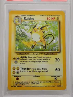Raichu 1999 Pokemon Base Set Holo Rare Card #14 PSA Grade 6 EX-MT - Image 3