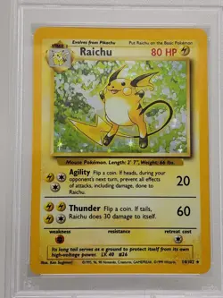 Raichu 1999 Pokemon Base Set Holo Rare Card #14 PSA Grade 6 EX-MT - Image 4