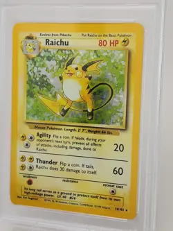 Raichu 1999 Pokemon Base Set Holo Rare Card #14 PSA Grade 6 EX-MT - Image 5