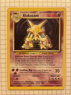 Alakazam 1/102 Holo Rare Base Set Pokemon Card 1999 - Image 1