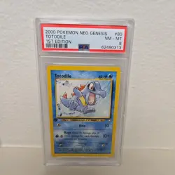 2000 Pokemon Neo Genesis 1st Edition Totodile #79 PSA 8 WOTC - Image 1