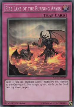 Yugioh Fire Lake of the Burning Abyss NECH-EN086 Super Rare 1st Edition LP - Image 1